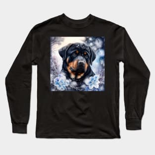 Rottweiler Enjoys Winter Long Sleeve T-Shirt